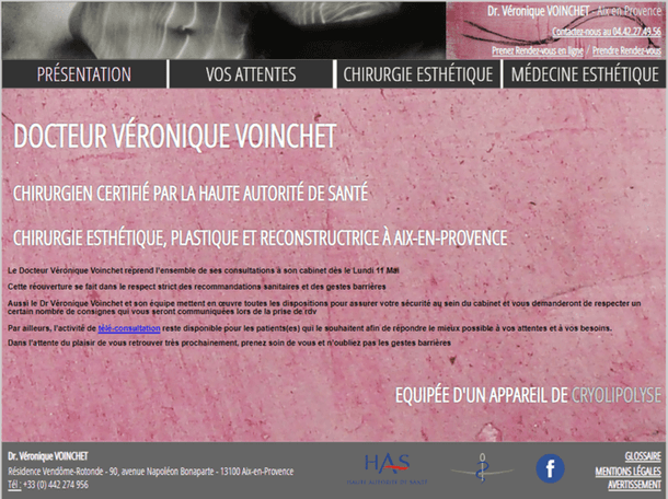 Le avant / après du site internet du Dr. Voinchet