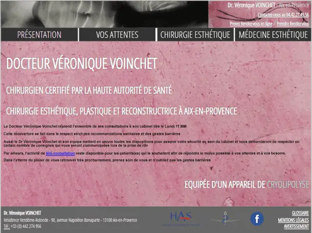 Le avant / après du site internet du Dr. Voinchet