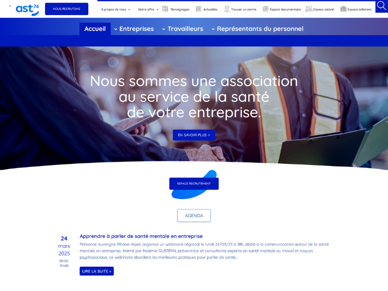 Le avant / après du site de l'AST74