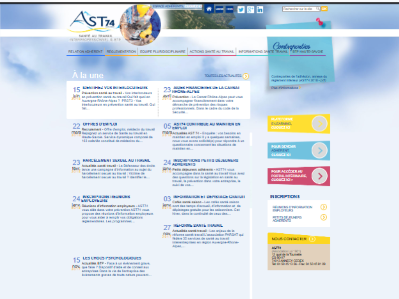 Le avant / après du site de l'AST74