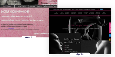 Le avant / après du site internet du Dr. Voinchet