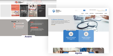 Le avant / après du site du Réseau Parkinson Sud-Est
