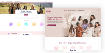 Le avant/après du site Think Women