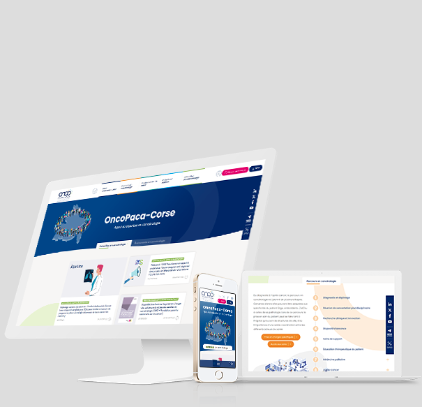 Visuel site web OncoPaca Corse - Réalisation AnswebMed