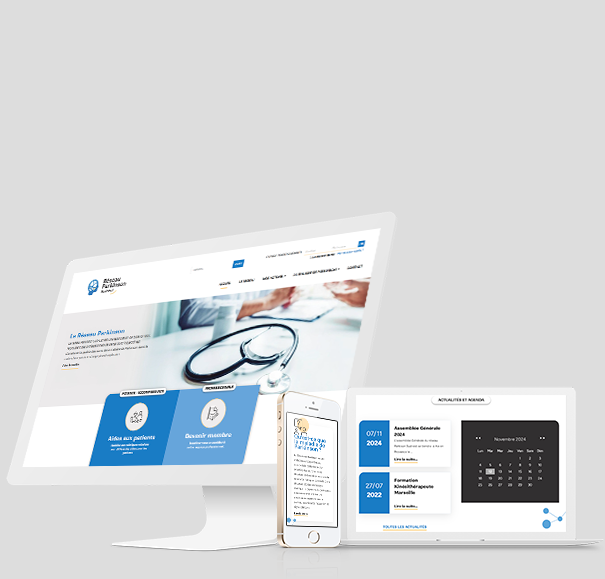 Visuel site web Réseau Parkinson - Réalisation AnswebMed